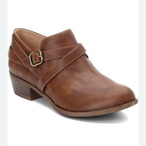 LifeStride Adley Brown Faux Leather Western Moto Ankle Boot Size 8